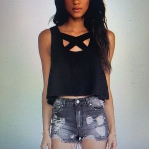 Cross front and back Crop Top